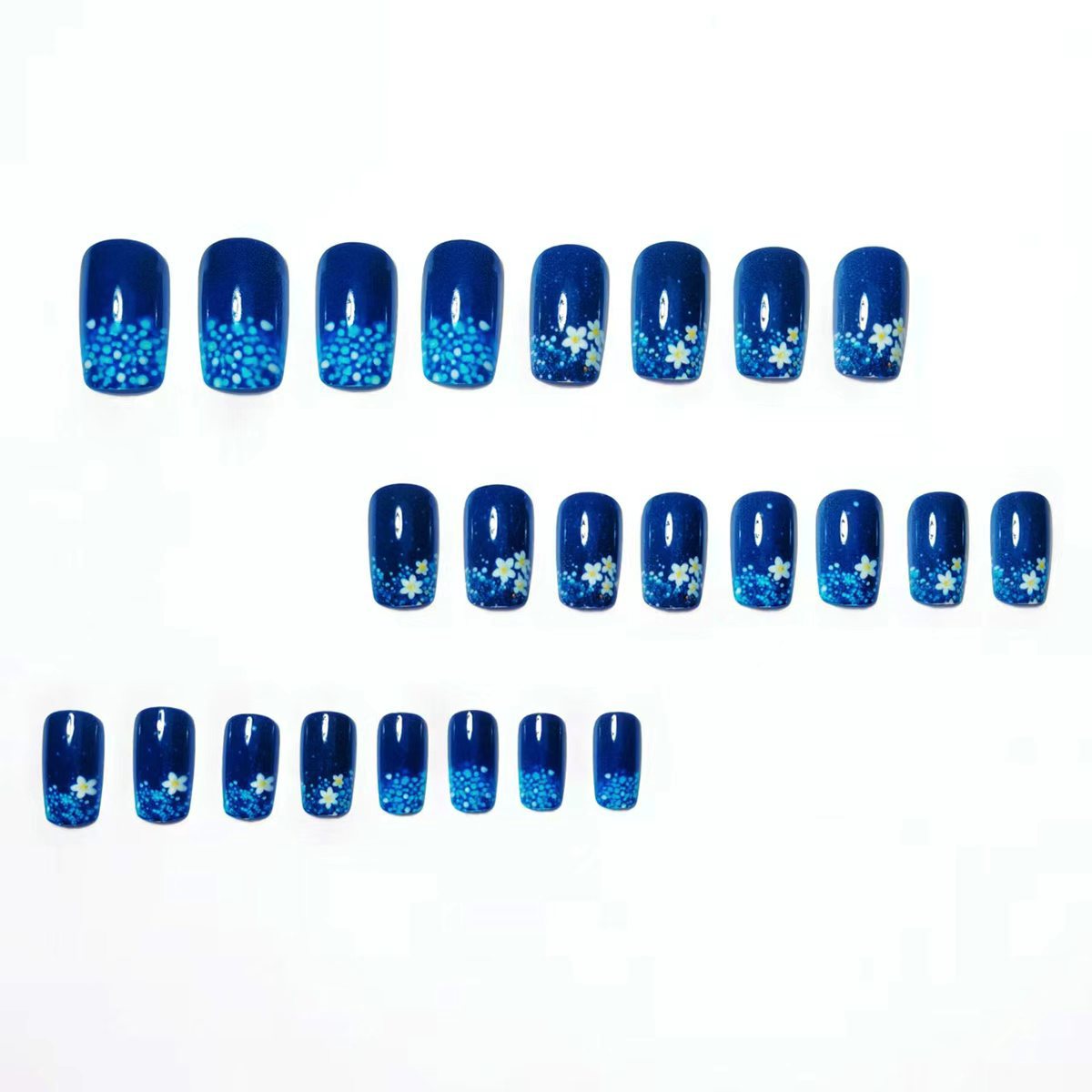 Floral Glittered Nail Art Acalora