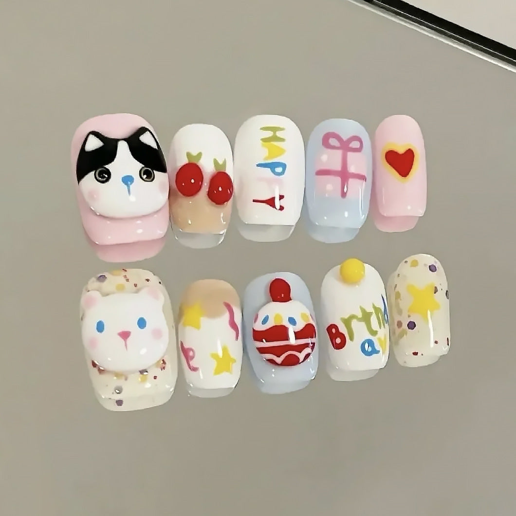 Creative Cartoon Themed Press-On Nails Acalora