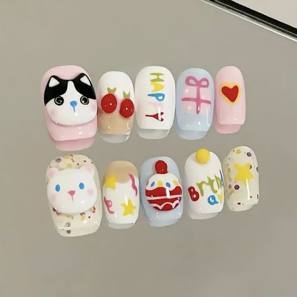 Creative Cartoon Themed Press-On Nails Acalora