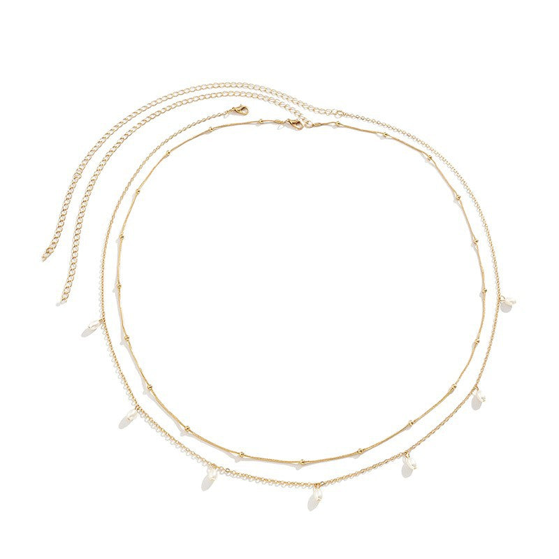 Elegant Layered Chain Necklace Acalora