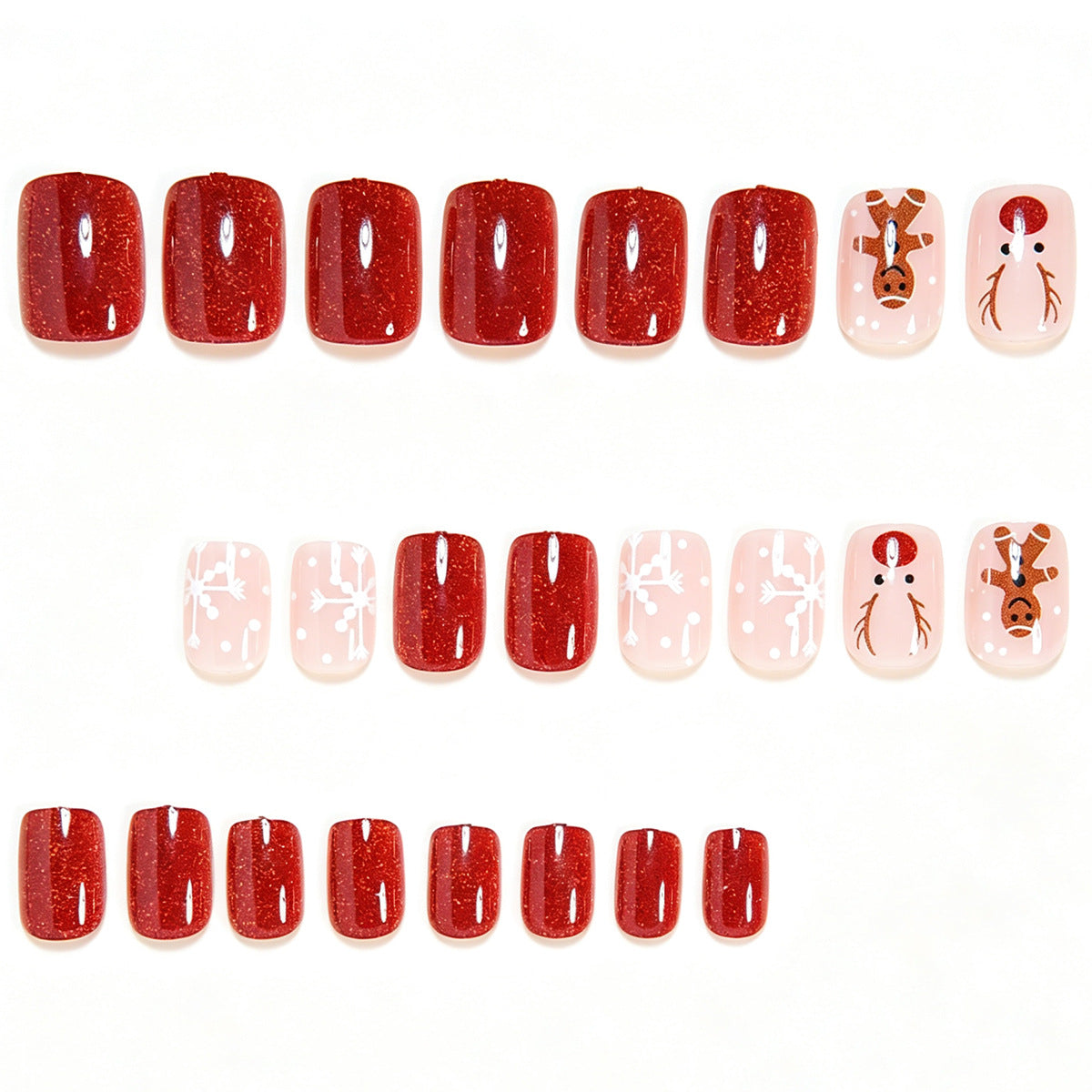 Festive Themed Press-On Nail Art Set Acalora