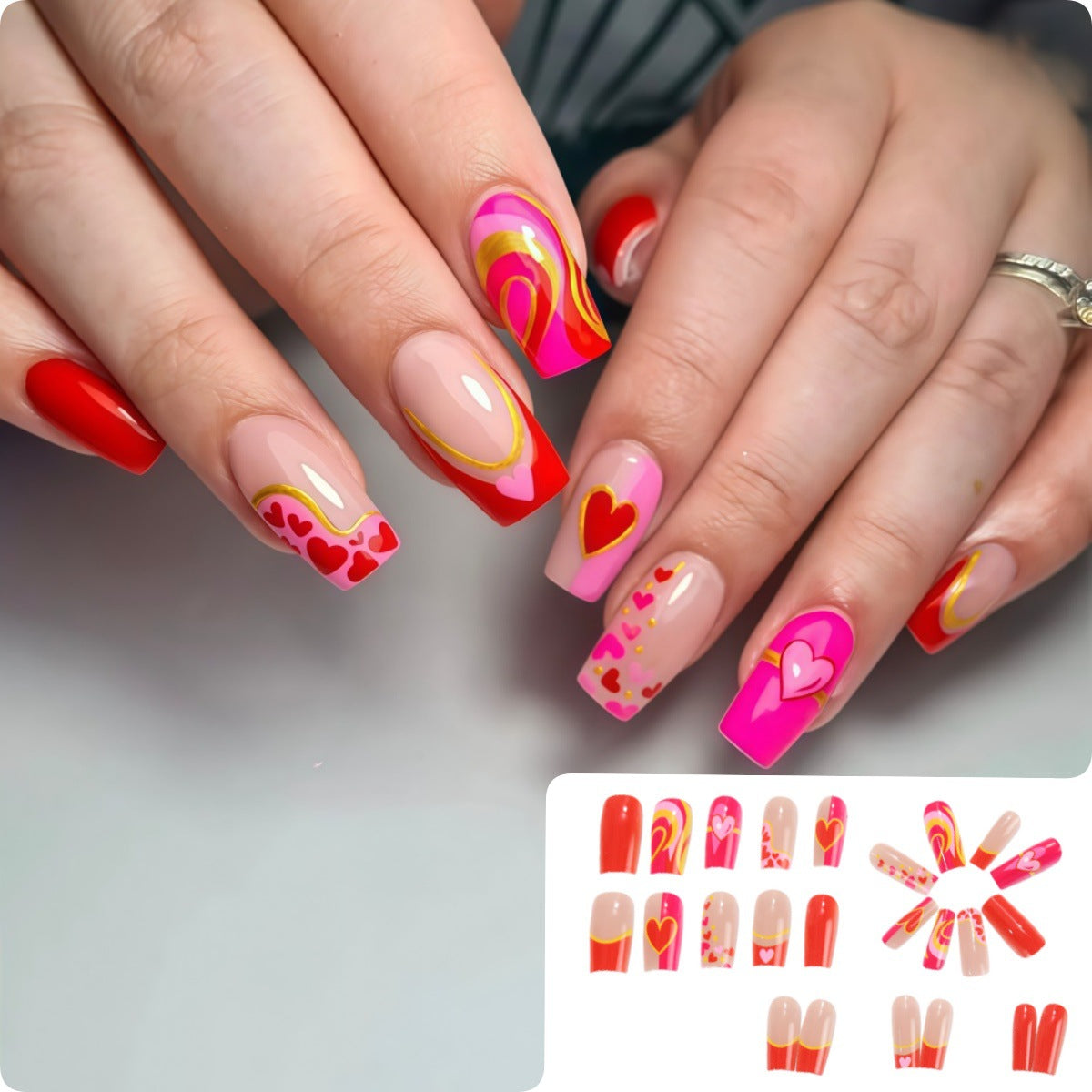 Artistic Heart Motif Art Nails Acalora