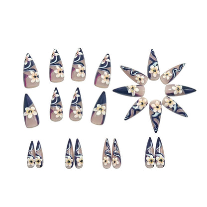 Artificial nails in elegant floral design Acalora