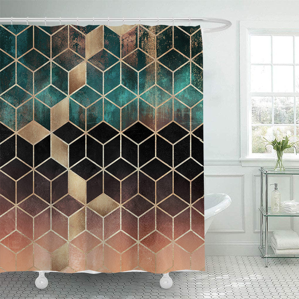 Textured Mosaic Pattern Shower Curtain