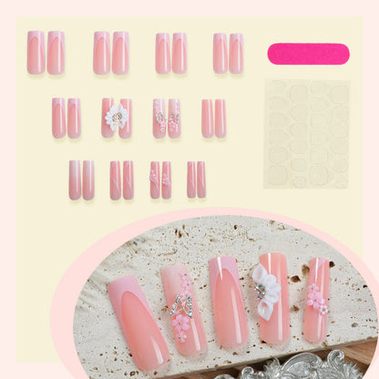 Floral Embellished Press-On Nails Set Acalora