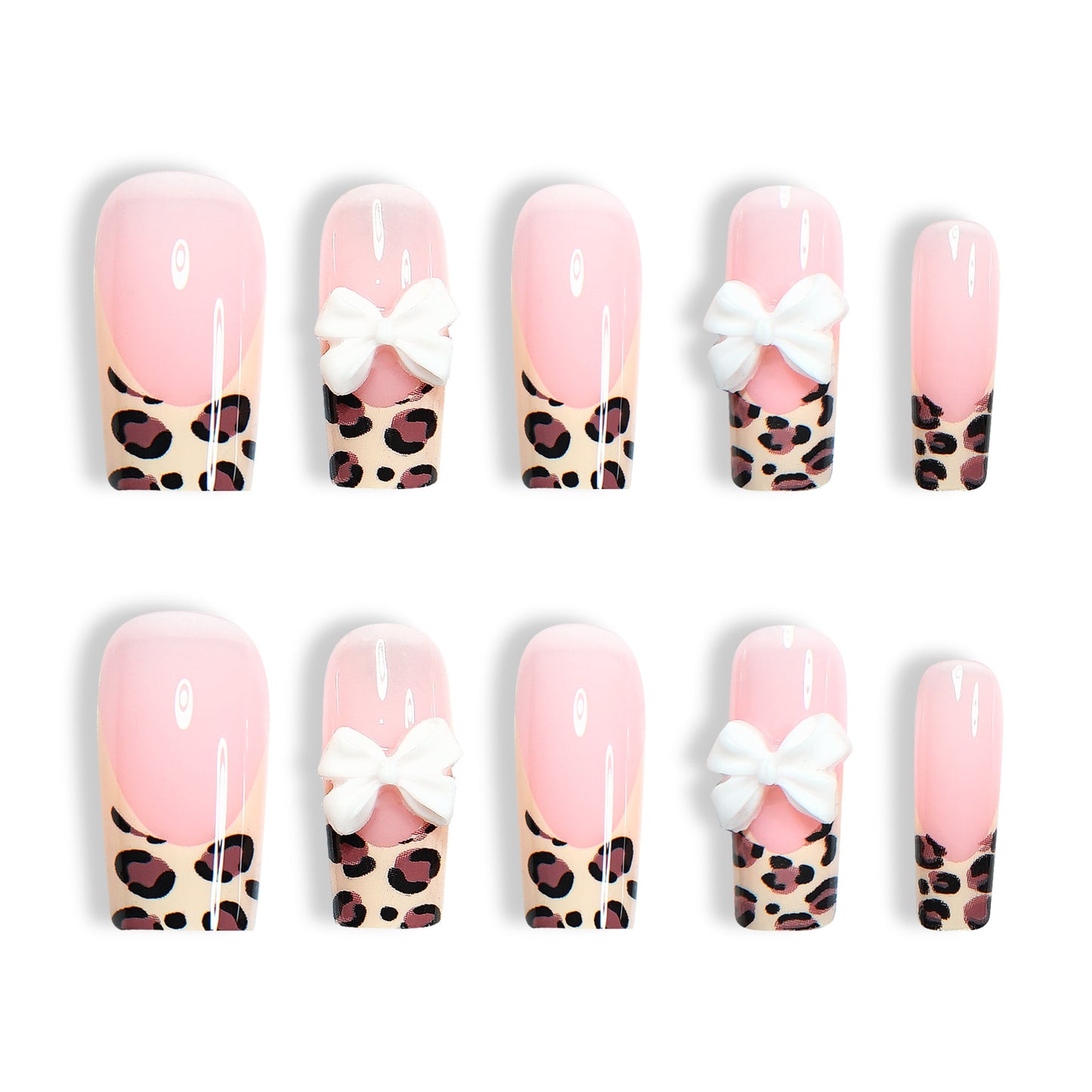 Artistic Leopard Print Press-On Nail Design Acalora