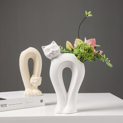 Cat-Shaped Decorative Sculpture