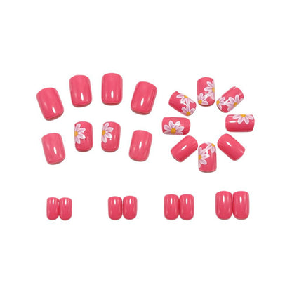 Fake nails with floral design and high-gloss finish Acalora