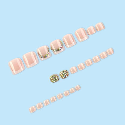 Premium Decorative Rhinestone Press-On Toenails Acalora
