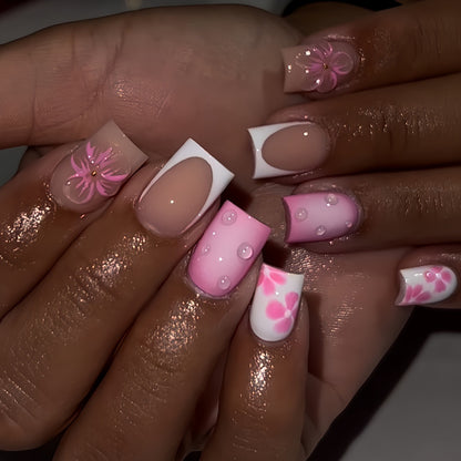 Artistic Floral Nail Art Extensions Acalora