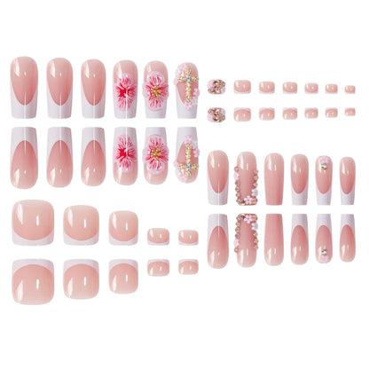 Floral Accent Press-On Nail Art Set Acalora