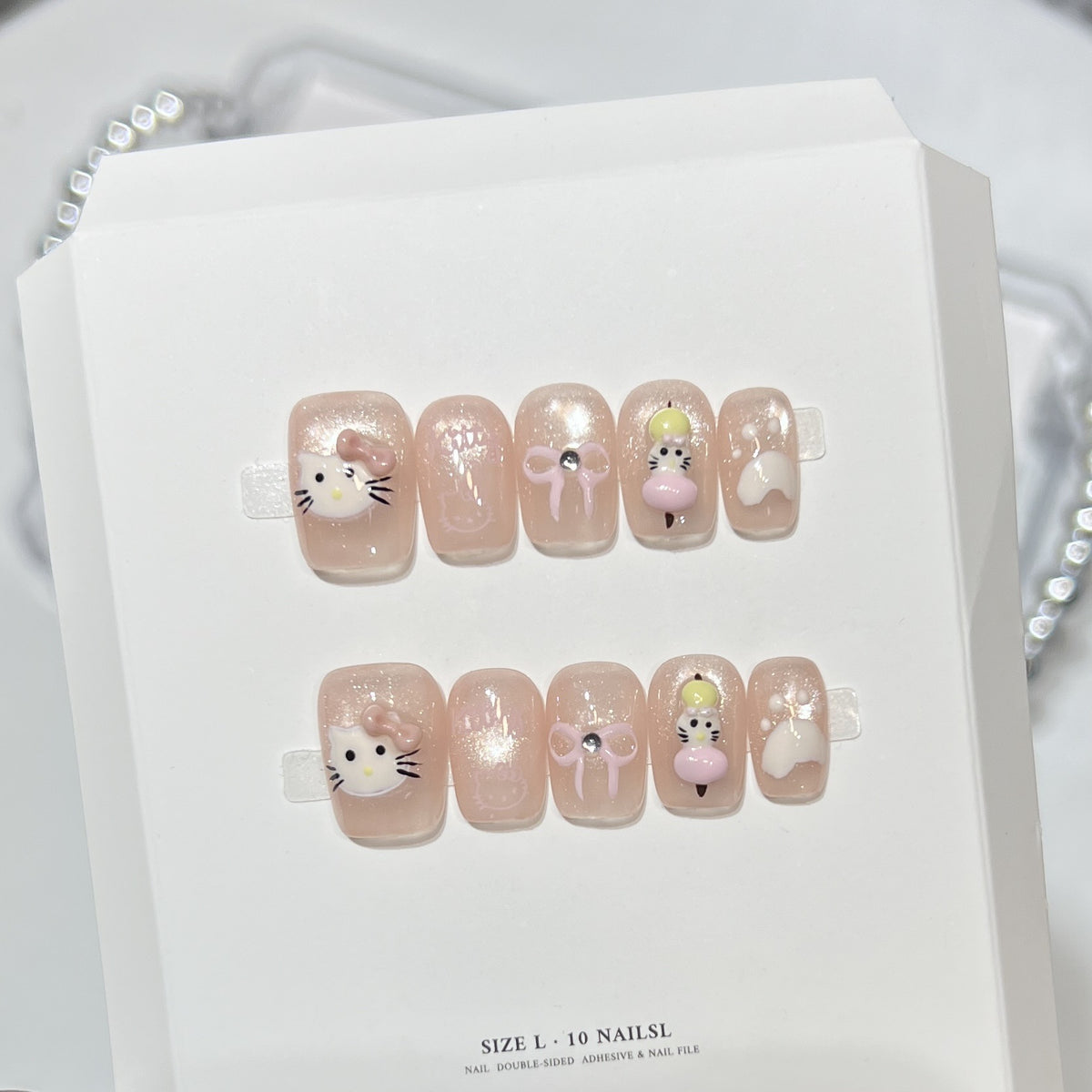 Whimsical Cartoon Character Press-On Nail Art Set Acalora