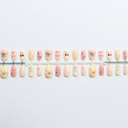 Cute Themed Press-On Nail Art Set Acalora