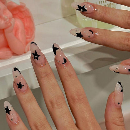 Artistic Press-On Nail Set with Star Design Acalora