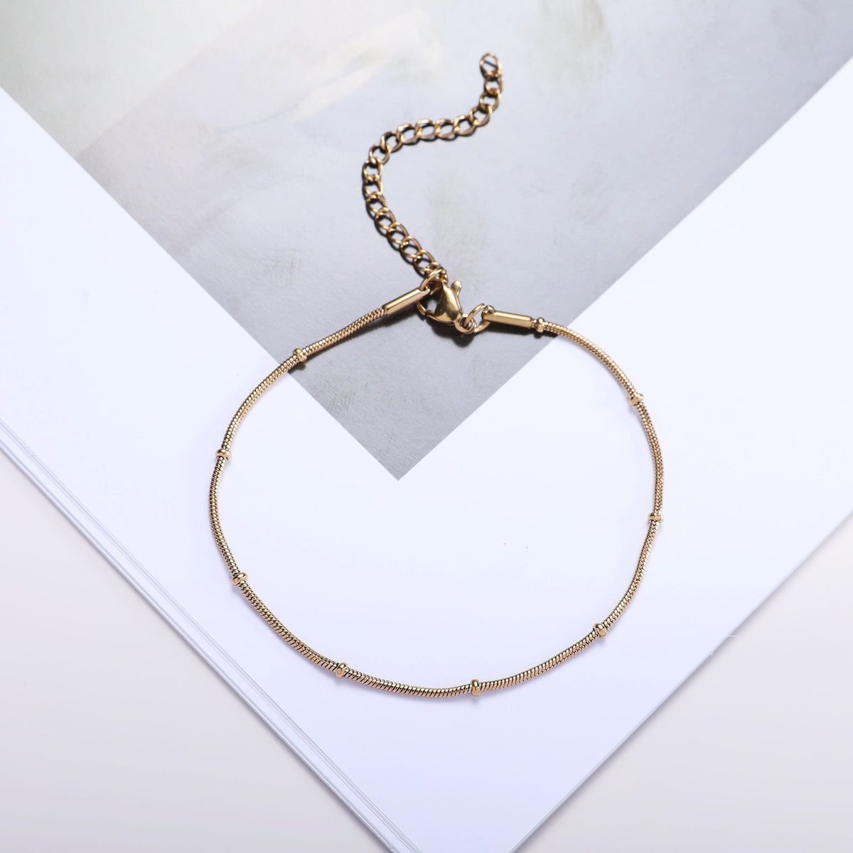 Adjustable Beaded Chain Bracelet Acalora