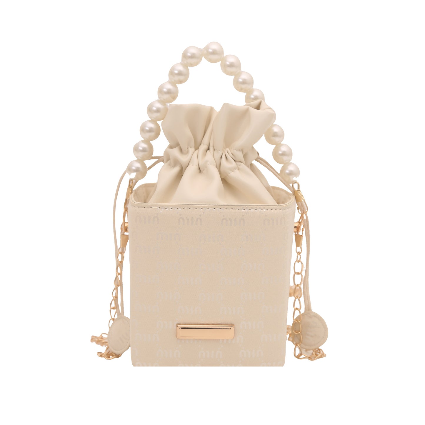Elegant Pearl-Handled Mini Bucket Bag Acalora