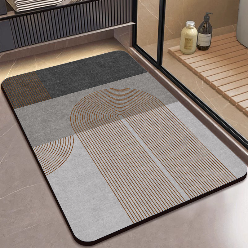 Geometric Patterned Bathroom Mat Acalora