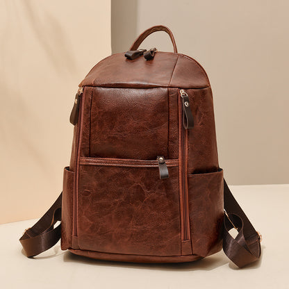 Elegant Multi-Compartt Faux Leather Backpack Acalora