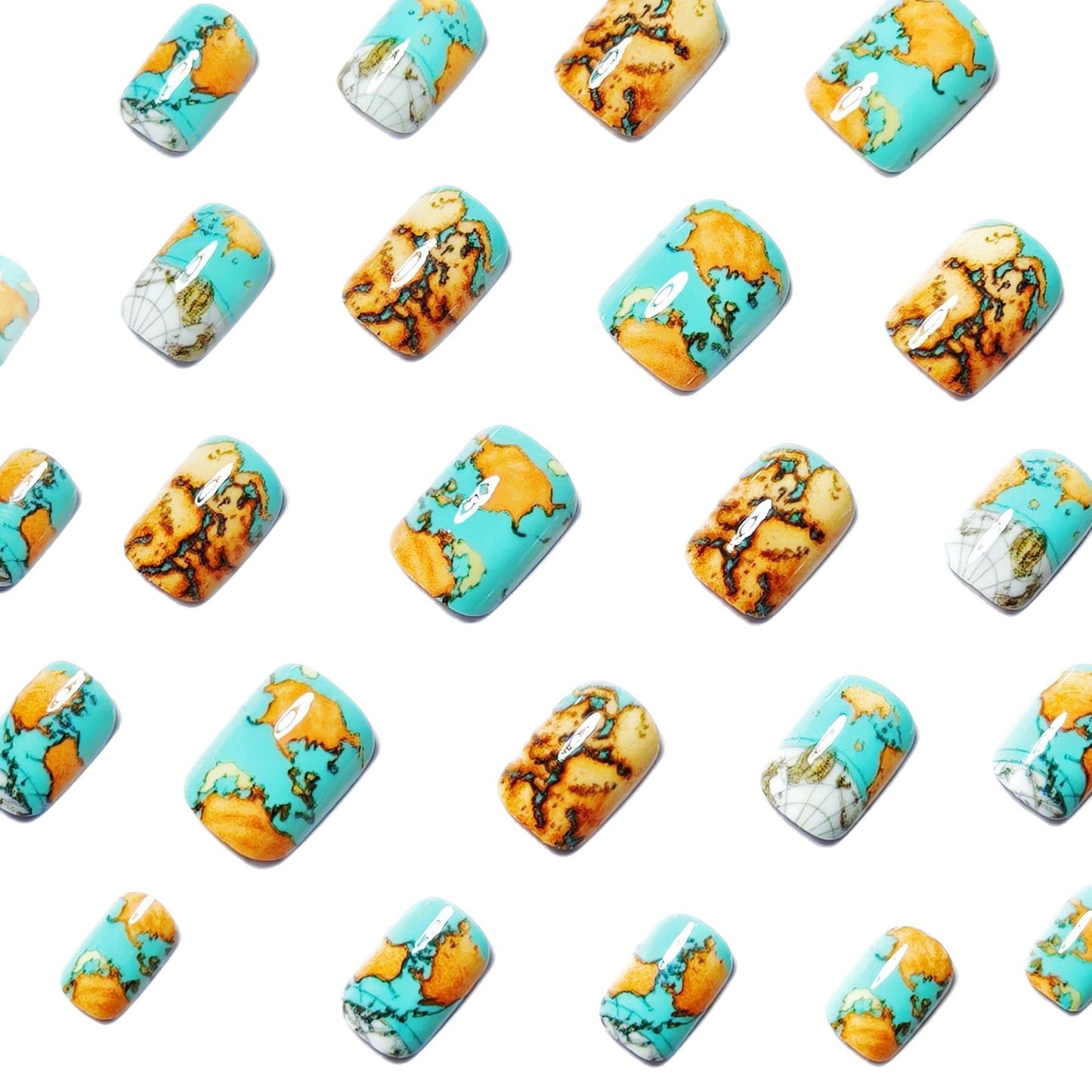 Artistic Geographical Nail Art Acalora