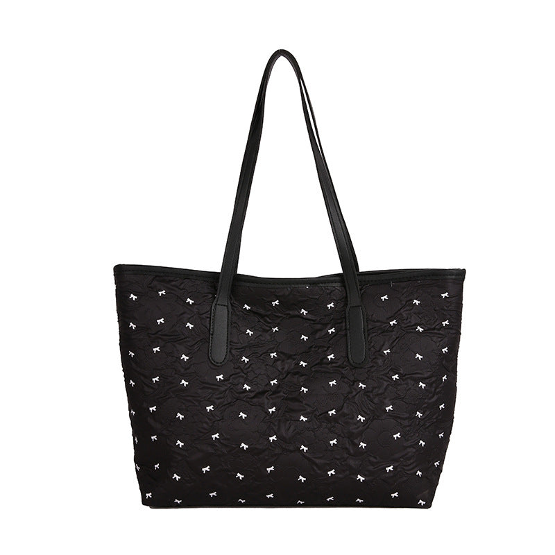 Quilted Tote Bag with Pattern Acalora