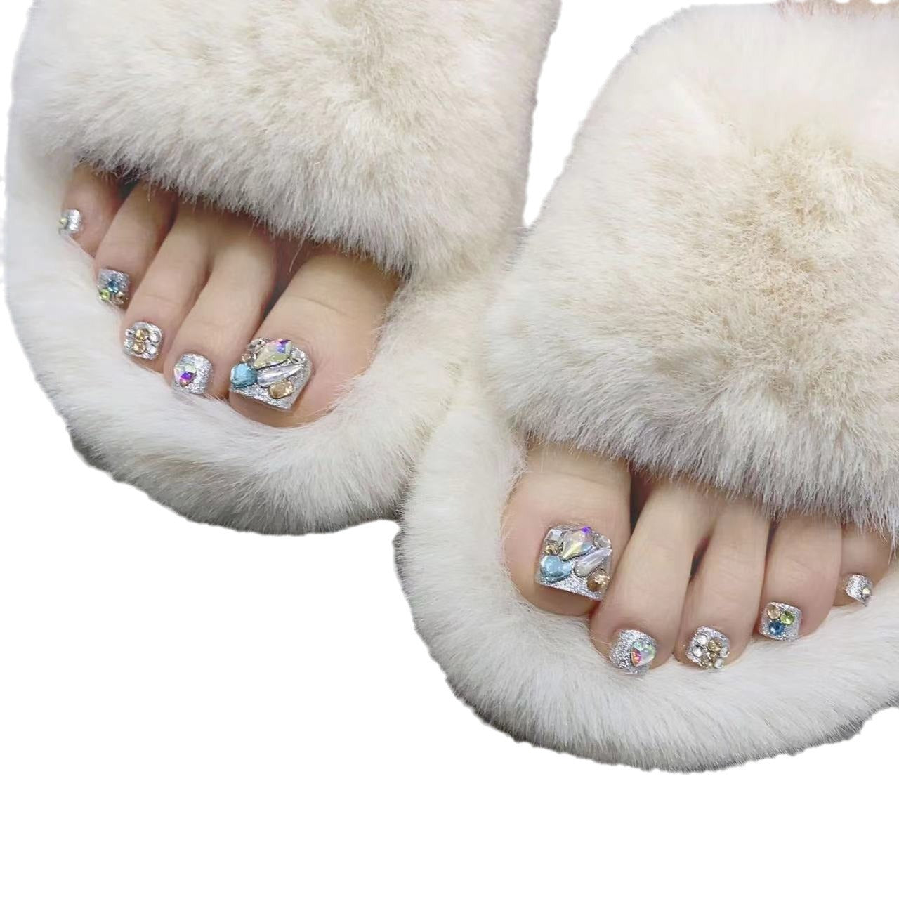Decorative Crystal-Embellished Press-On Nails Acalora
