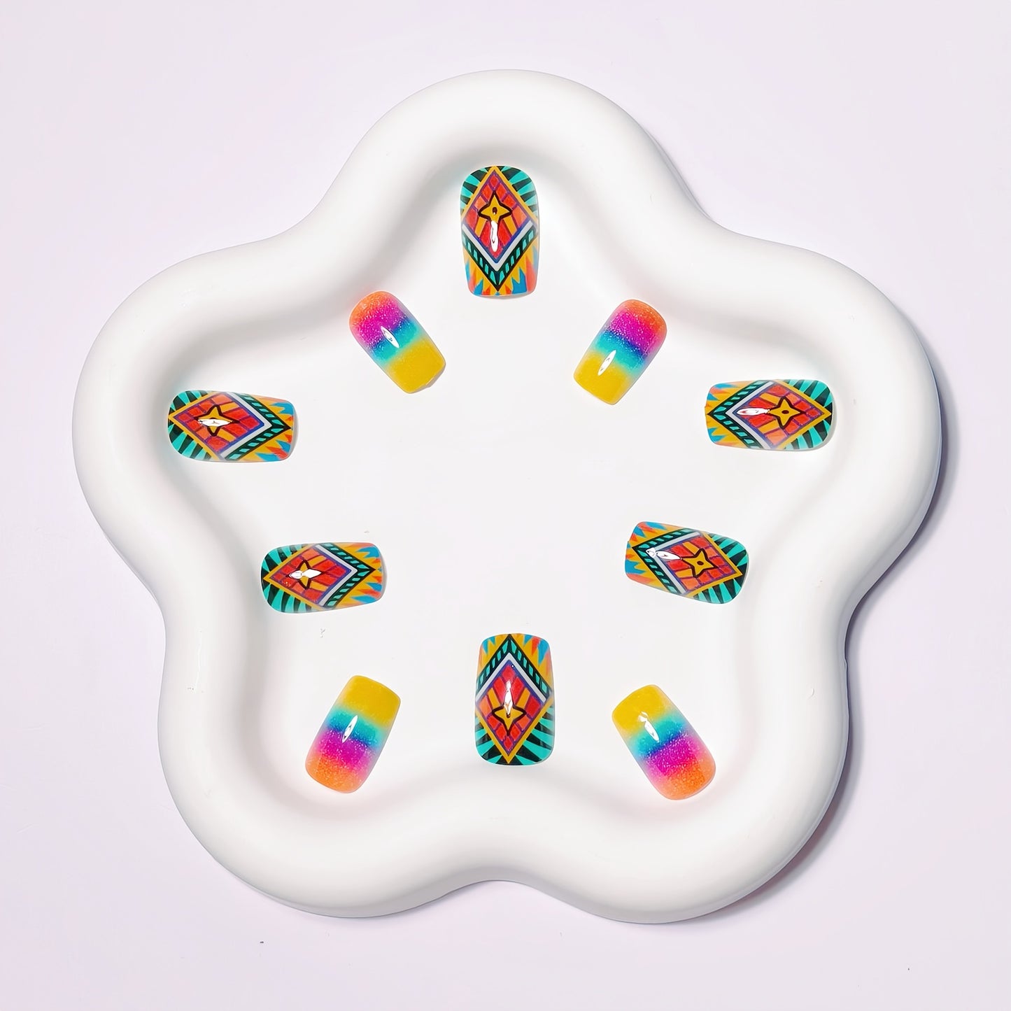 Bohemian Geometric Nail Art Acalora