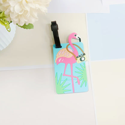 Unisex Luggage Tag in Flamingo Design Skanto