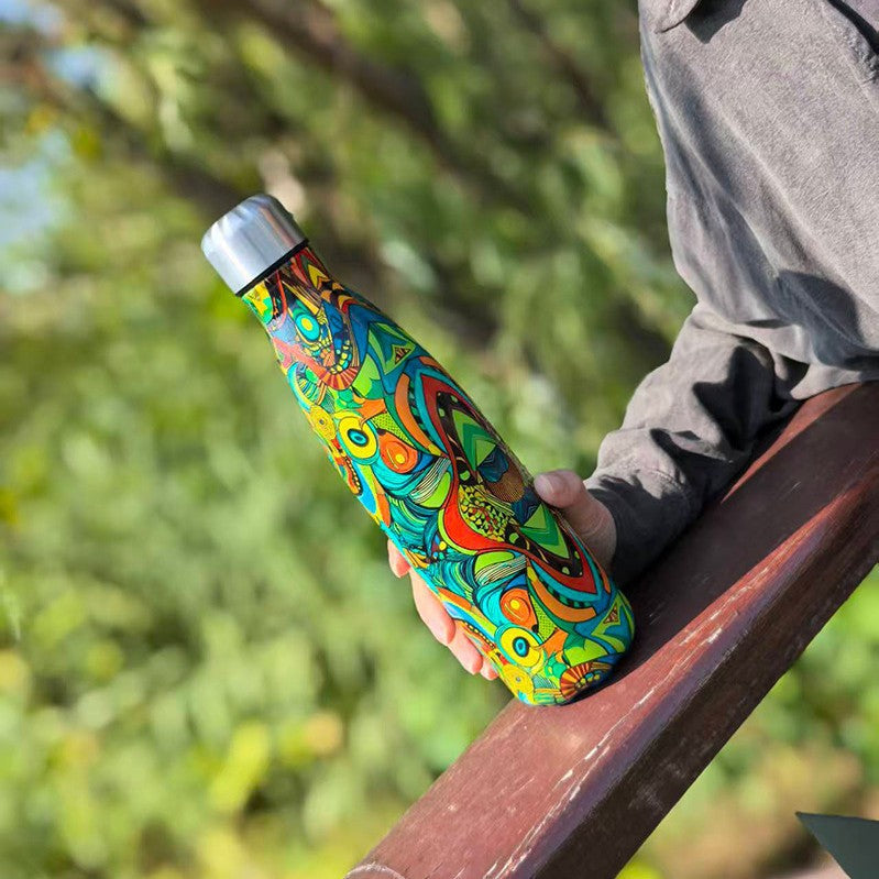 Unisex double-walled insulated bottle made of stainless steel with vacuum insulation and leak-proof screw cap Bowlift