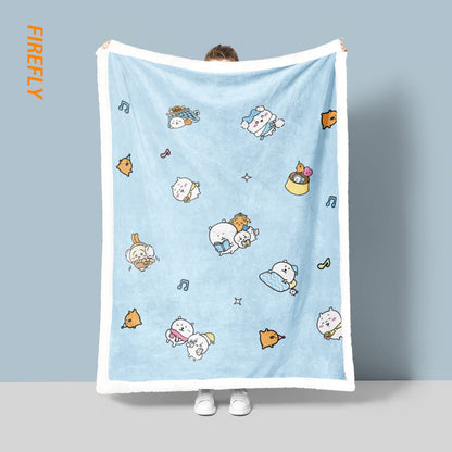 Unisex Cartoon-Themed Fleece Throw Blanket