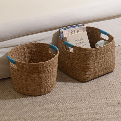 Stylish storage basket made of woven natural fibers Acalora
