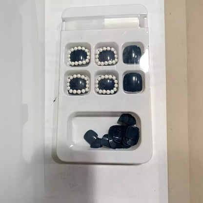 Decorative Press-On Nail Set with Pearl Accents Acalora