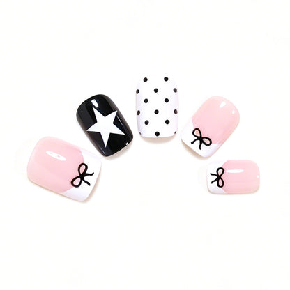 Artistic Bow and Star Nail Art Tips Acalora