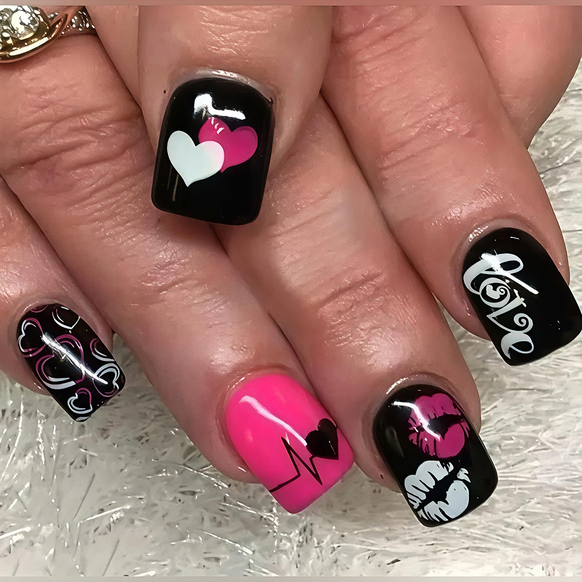 Creative Love-Themed Nail Art Acalora