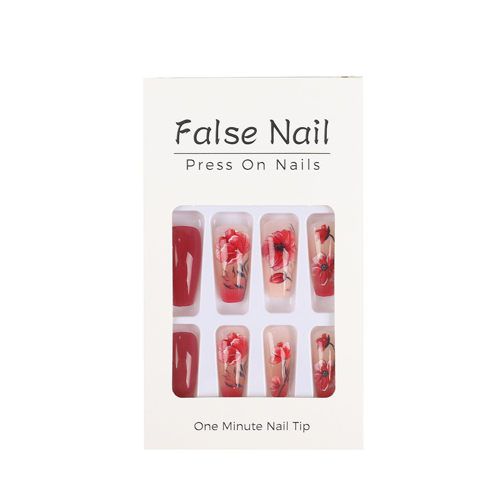 Artificial Nails Set with Floral Design Acalora