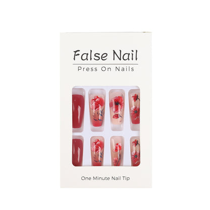 Artificial Nails Set with Floral Design Acalora