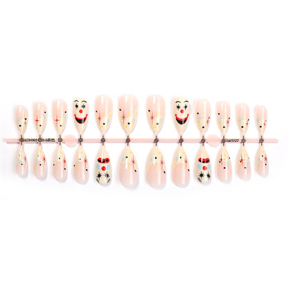 Whimsical Press-On Nail Art Set with Playful Clown Designs Acalora