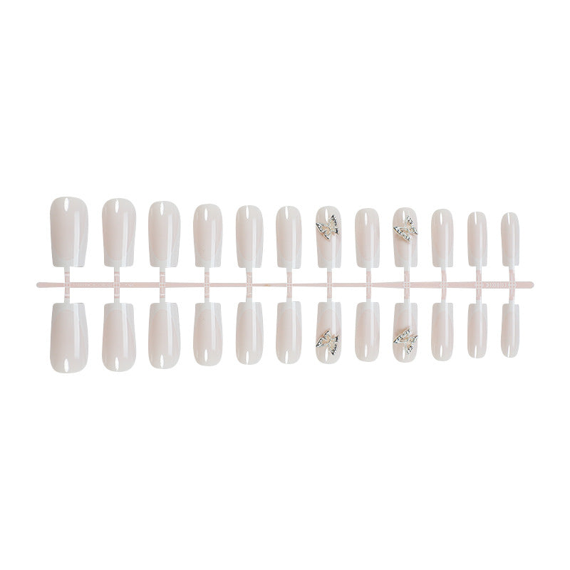 Premium Decorative Press-On Nail Set with Elegant Butterfly Accents Acalora