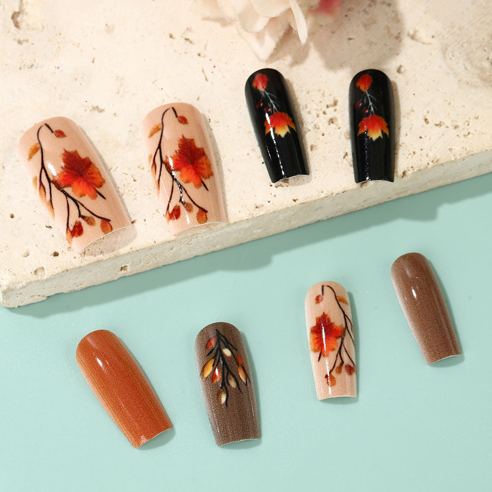 Artificial Nails Set with Seasonal Flower Designs Acalora