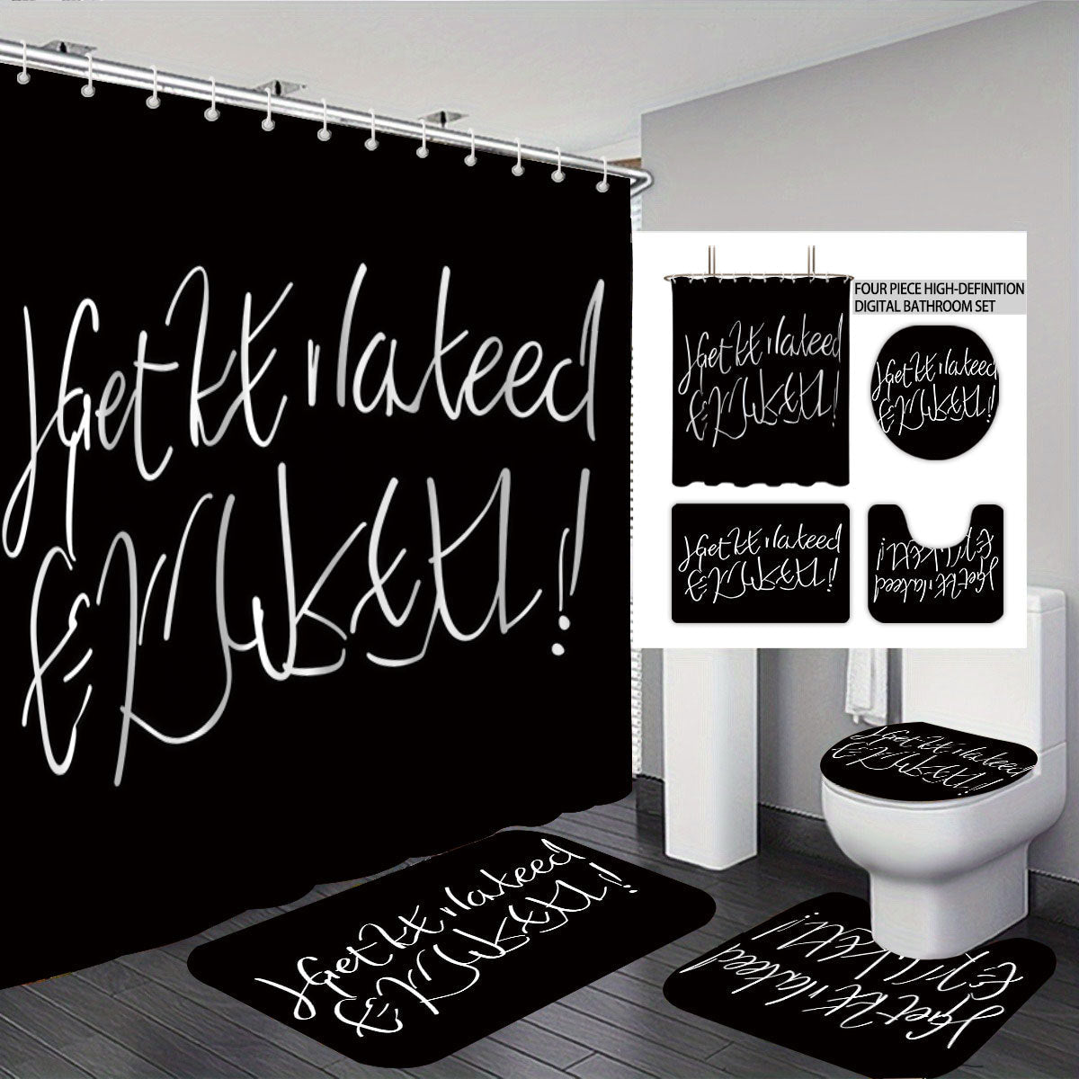 Bathroom Rules Digital Bathroom Décor Set
