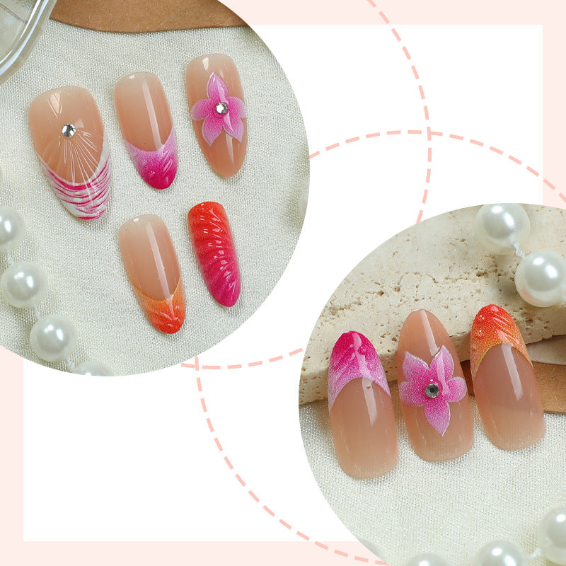 Floral Embellished Press-On Nail Set Acalora 1788495993