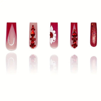 Decorative Rhinestone Press-On Nail Art Acalora