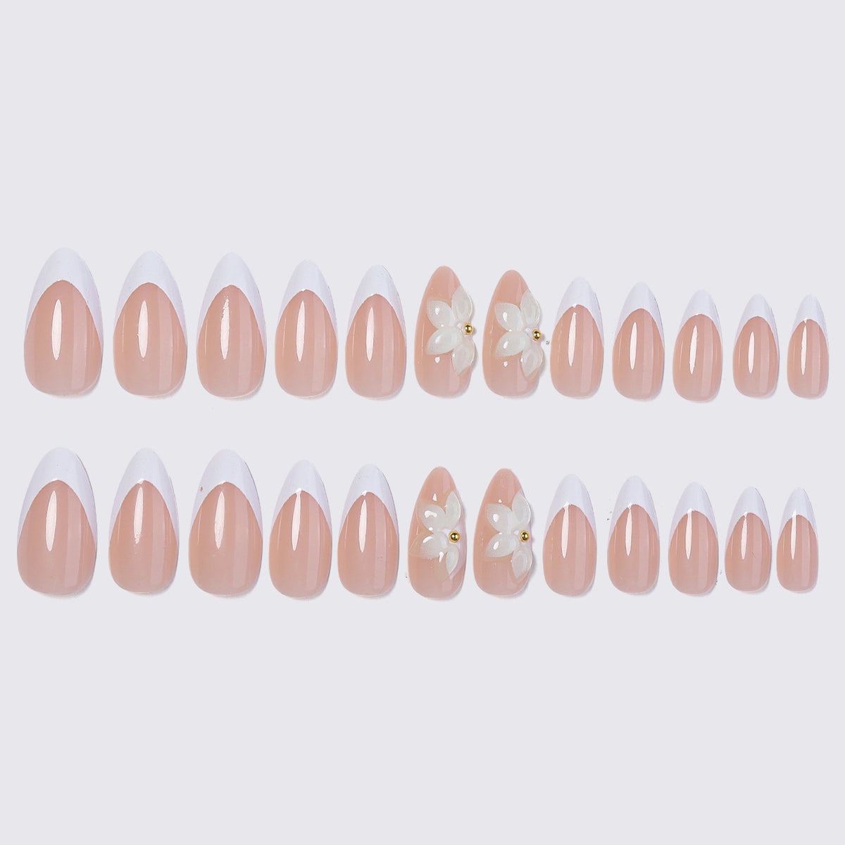 Floral Accent Press-On Nail Set Acalora