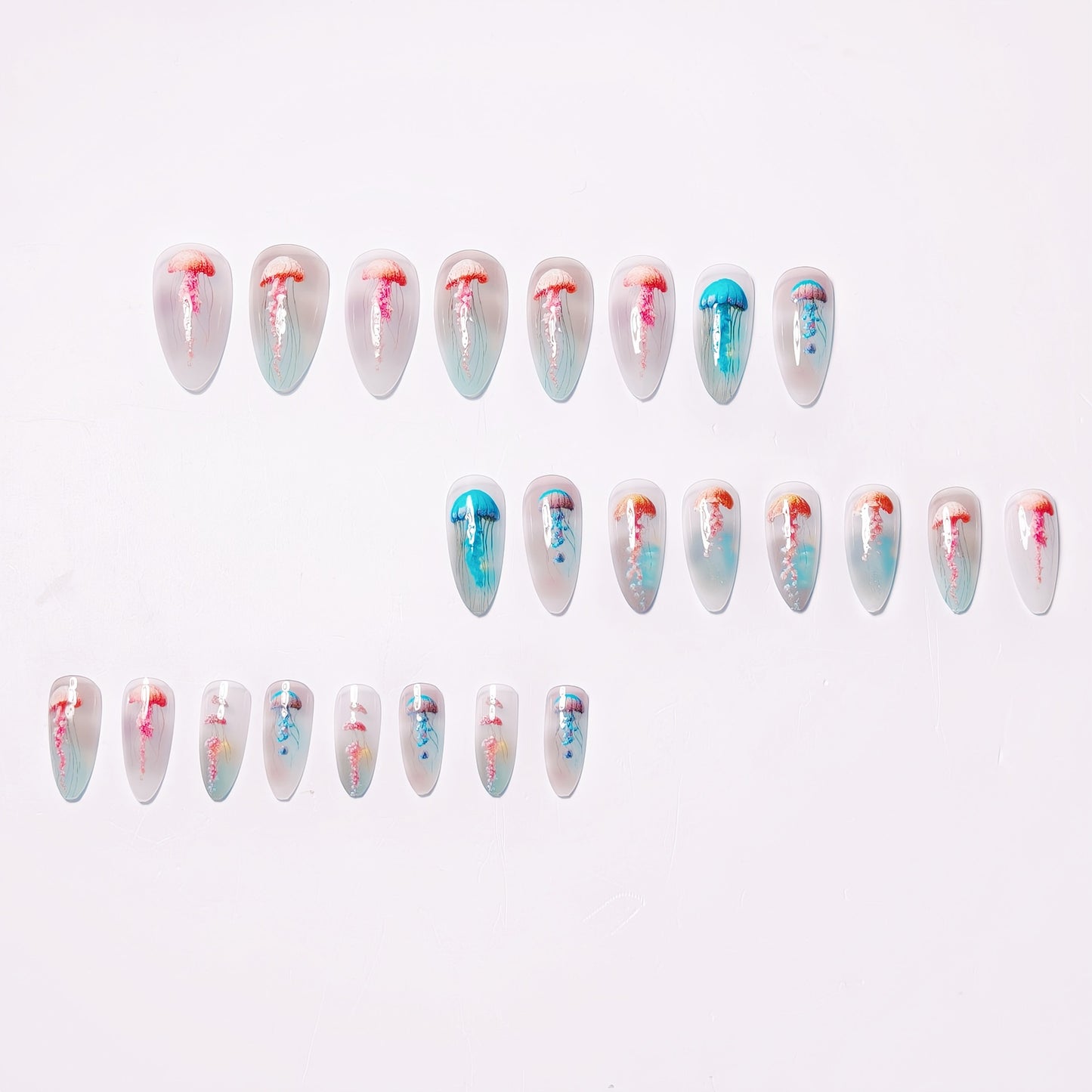 Artistic Jellyfish Design Nail Art Acalora