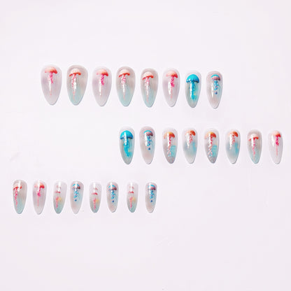 Artistic Jellyfish Design Nail Art Acalora