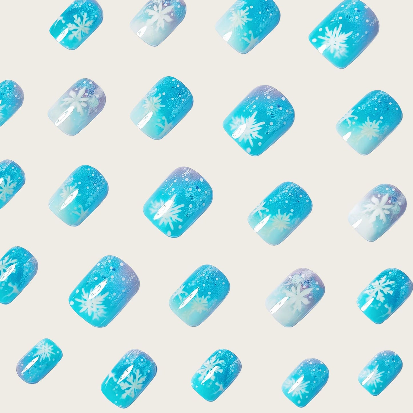 Seasonal Snowflake-Themed Press-On Nail Set Acalora