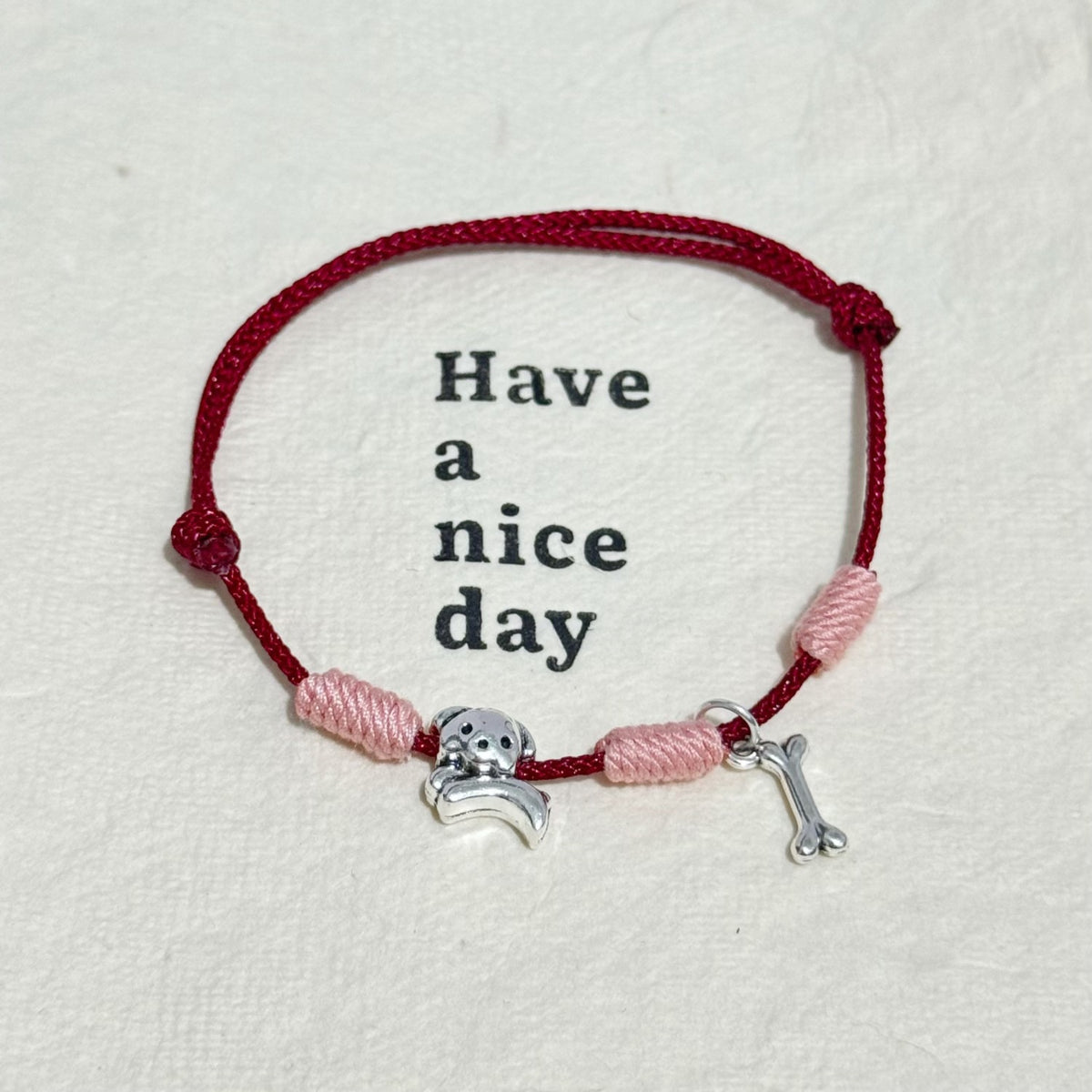 Adjustable Dog Theme Charm Bracelet Acalora