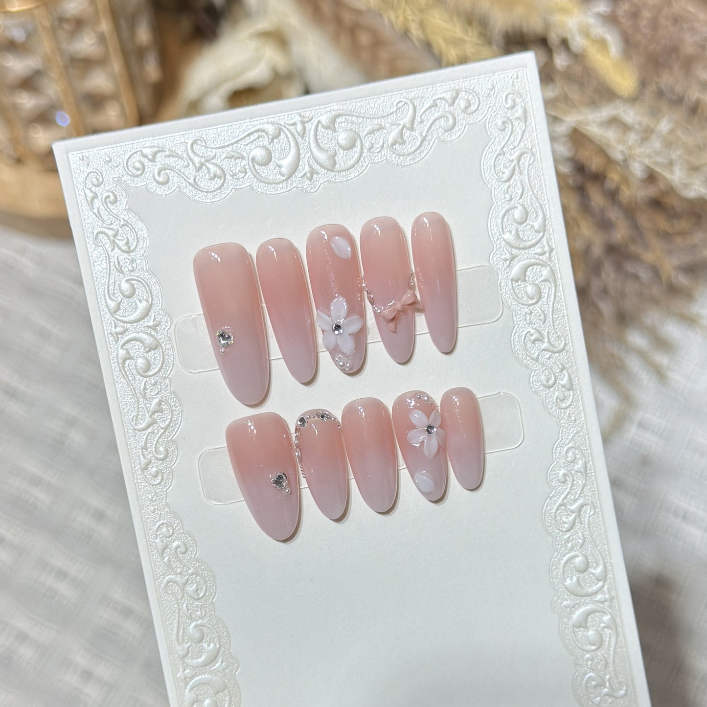 Floral Press-On Nail Art Set Acalora