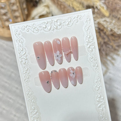 Floral Press-On Nail Art Set Acalora