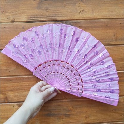 Ladies' handmade fan with fine embroideries Brehn