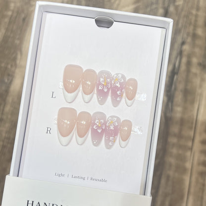 Floral-Design Reusable Press-On Nail Set Acalora